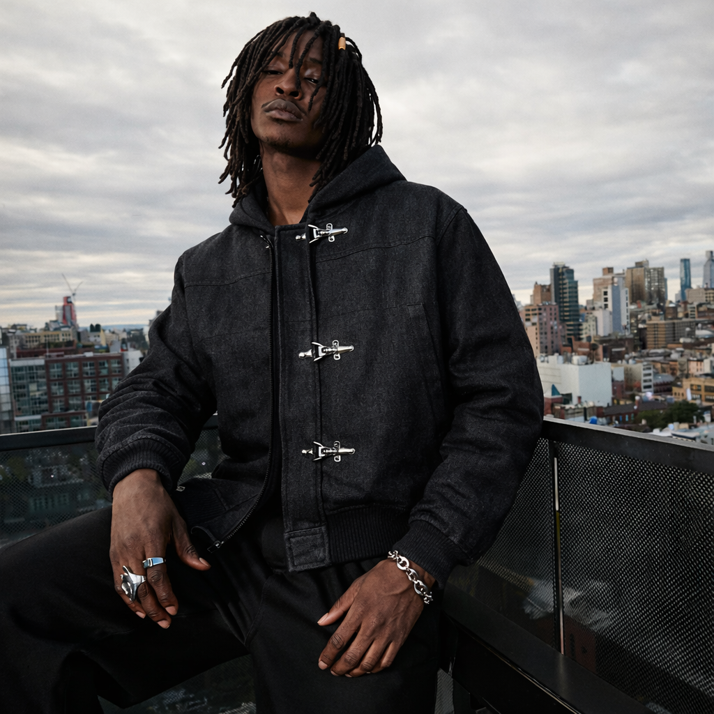 DENIM CLASP WORKWEAR BOMBER JACKET